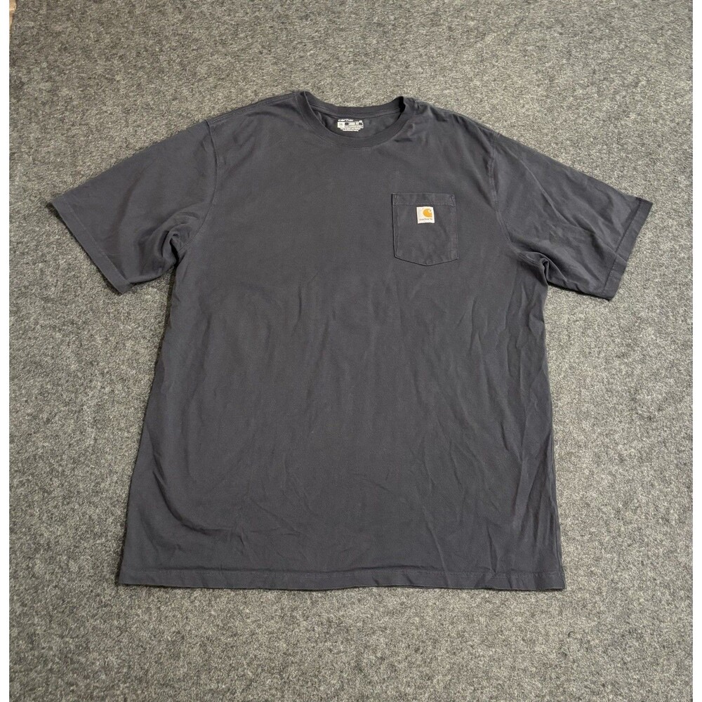 Carhartt T-Shirt Mens Size 3XL Blue Loose Fit Short Sleeve Pocket Work Tee